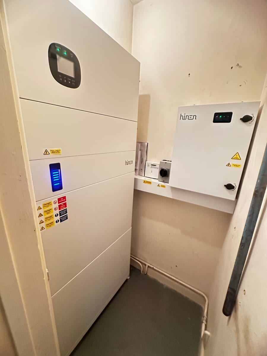 Indoor home battery storage installation