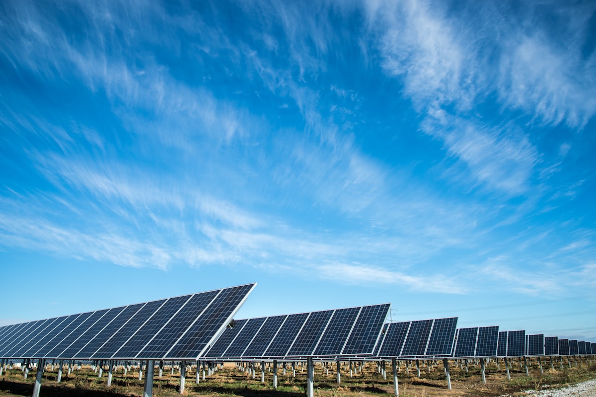 Close view of a professionally installed rooftop solar array
